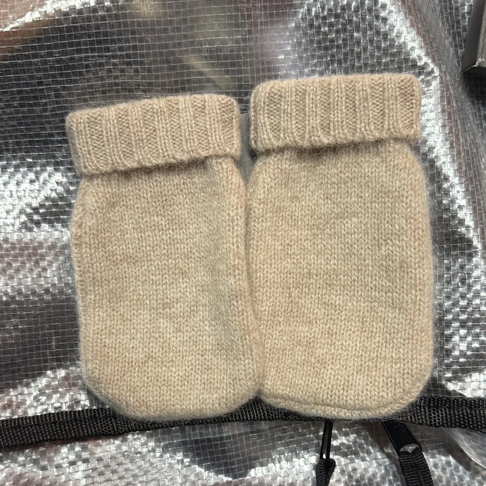 Restoration Hardware tan cashmere warmers Kids Mittens